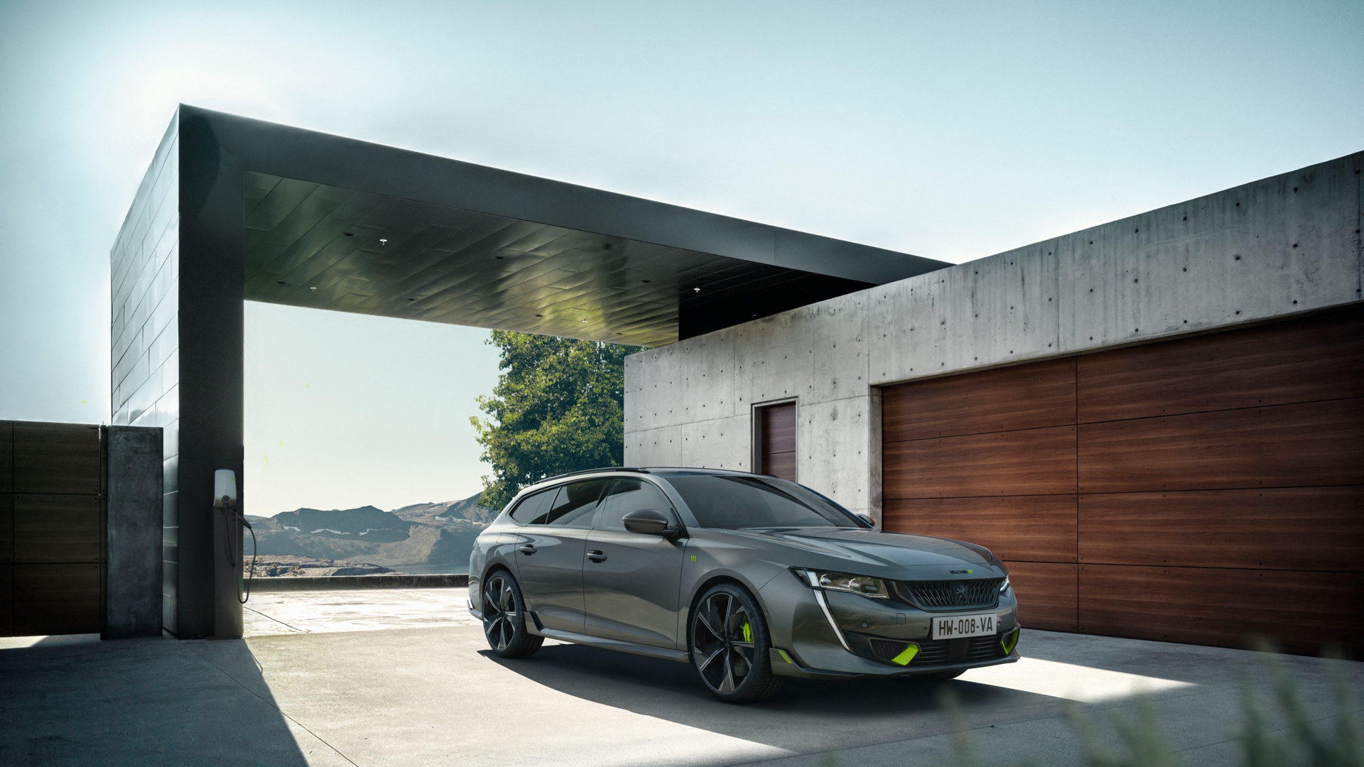 Ladda Peugeot 508 plug-in hemma