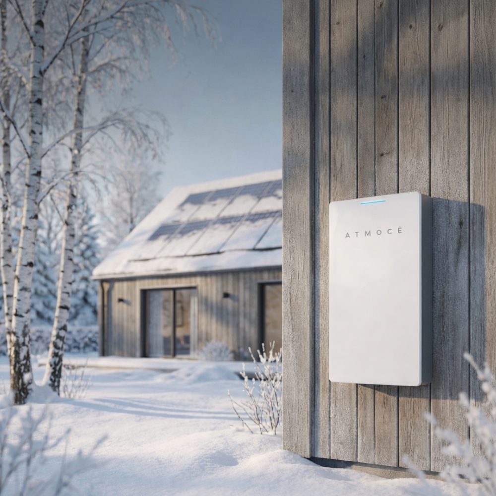 ATMOCE PRO Solcellsbatteri utomhus på vintern